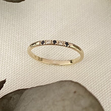 Load image into Gallery viewer, Black and White Half Eternity Ring
