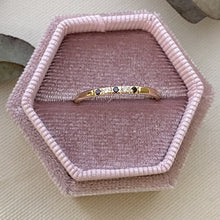 Load image into Gallery viewer, Black and White Half Eternity Ring

