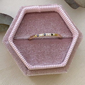 Black and White Half Eternity Ring