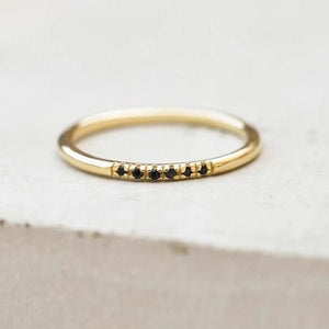Half Eternity Black Diamond Ring