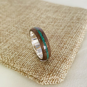 Walnut Wood with Malachite Inlay