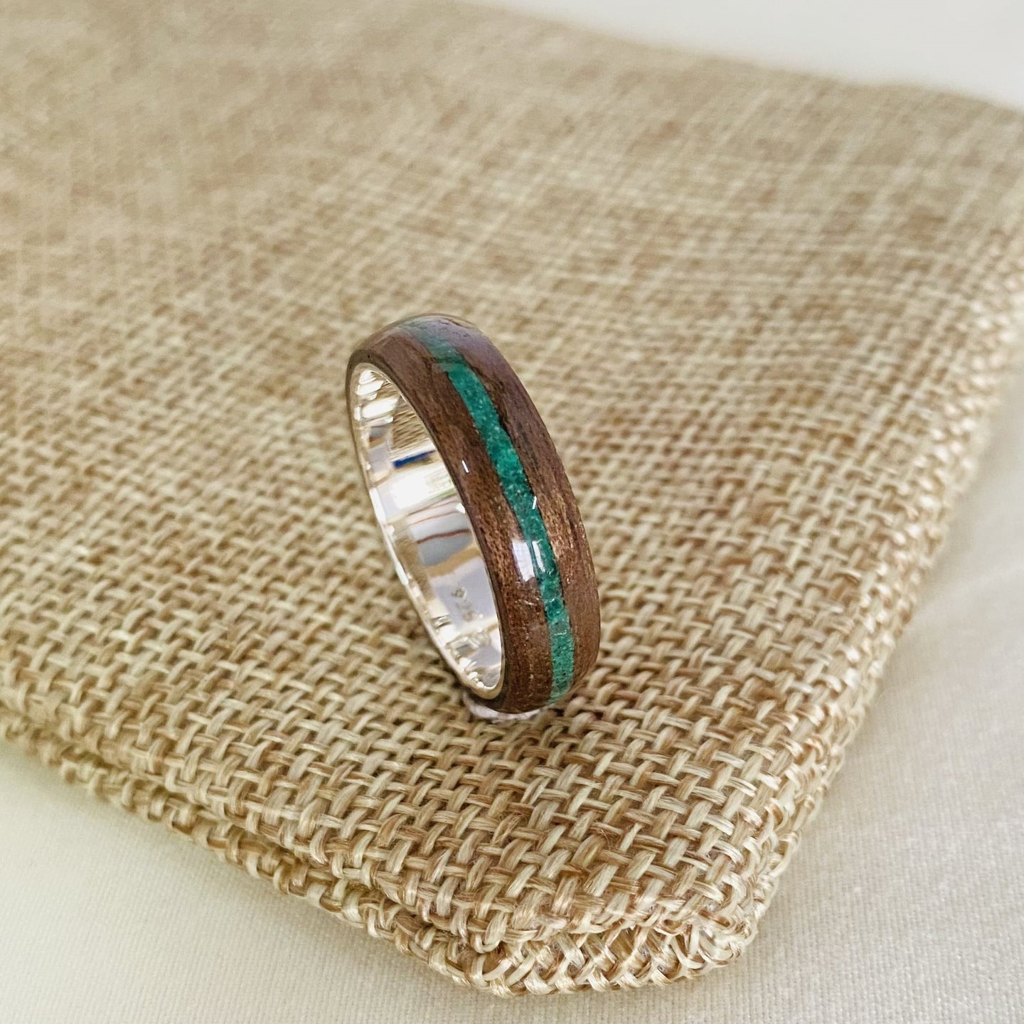 Walnut Wood with Malachite Inlay